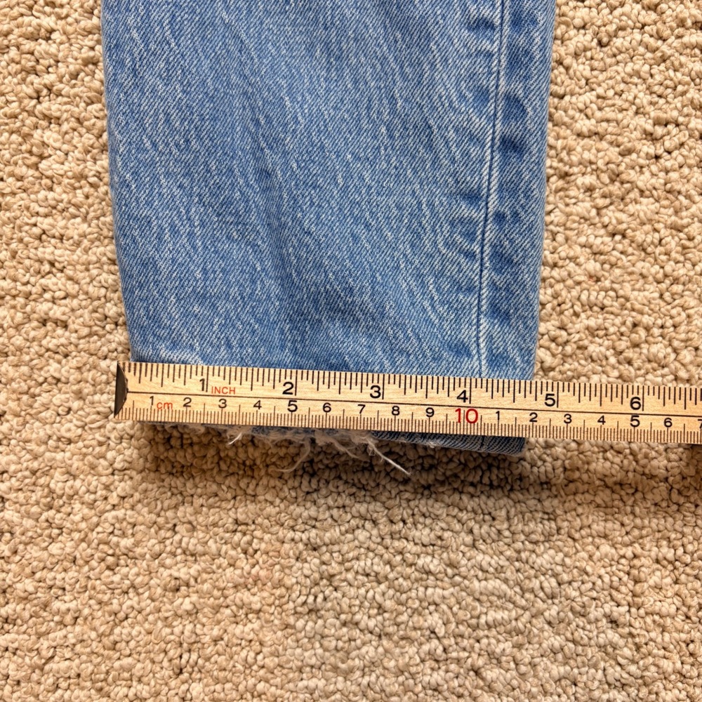 Levis 501 Original Fit High Rise Straight Leg Blue Distressed Jeans - Picture 11 of 11